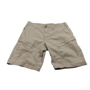 5.11 Tactical Mens Chino Shorts Size 31 Beige Flat Front Stretch Pockets Logo